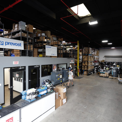 Advanced Air & Vacuum air compressor equipment, parts, and service company showroom in Southern California and Arizona.